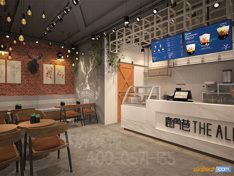 杭州奶茶店装修案例 杭州奶茶店装修设计效果图 杭州奶茶店装修公司