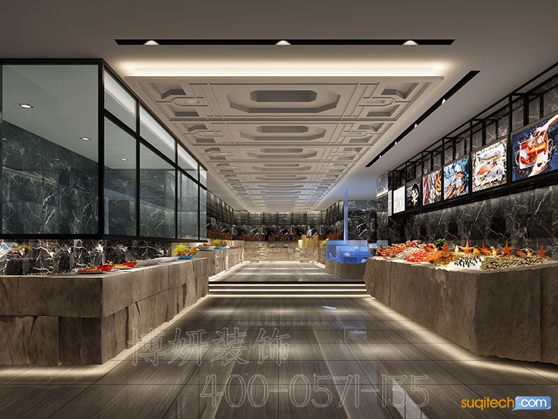 杭州自助餐厅装修案例 杭州自助餐厅装修设计 杭州自助餐厅装修公司