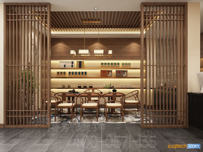 杭州茶楼装修案例 杭州茶楼装修设计效果图 杭州茶楼装修公司