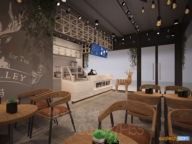 杭州奶茶店装修案例 杭州奶茶店装修设计效果图 杭州奶茶店装修公司