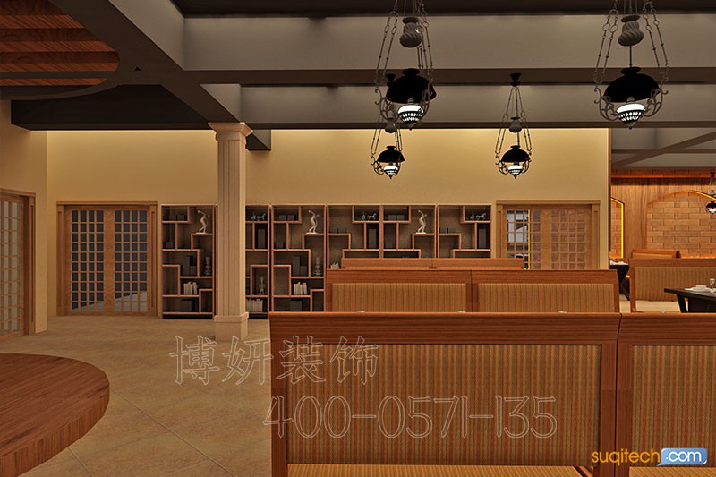 杭州烤肉店装修案例 杭州烤肉店装修设计效果图 杭州烤肉店装修公司