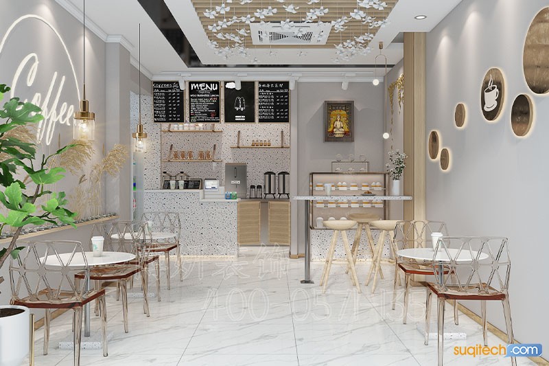杭州奶茶店装修案例 杭州奶茶店装修设计效果图 杭州奶茶店装修公司