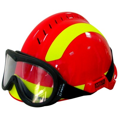 梅思安F2黑色眼罩10164320红欧式消防救援头盔