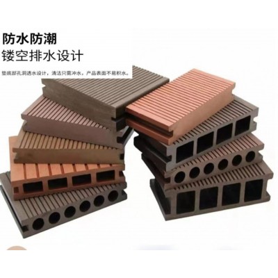 青岛实心木塑地板厂家供应 园林木塑平台栈道板 可定制加工