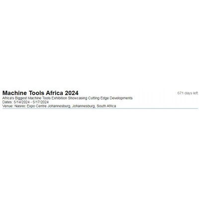 2024年5月南非约翰内斯堡金属加工、焊接、机床展