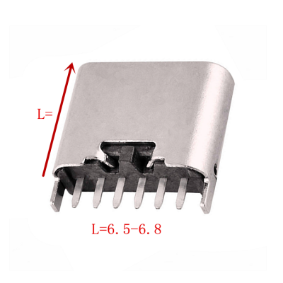 TYPE-C6P母座立插L=6.5-6.8MM 免费拿样