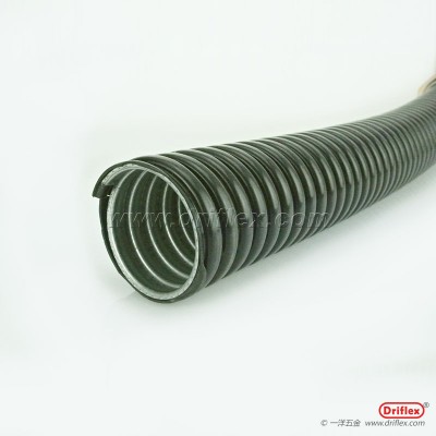 黑色蛇皮管波浪型包塑金属软管配锌合金外丝直接头
