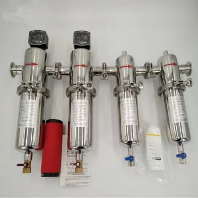 不锈钢压缩空气管路精密过滤器XF9-16 不锈钢蒸汽过滤器