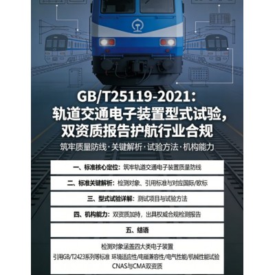 GBT25119轨道交通电子装置型式试验双资质报告