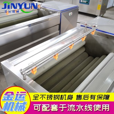 毛刷清洗机 不锈钢毛辊清洗设备 根茎类蔬菜毛辊磨皮清洗机