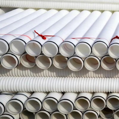 白色PE双壁波纹管 小口径白色打孔管 排水穿线用